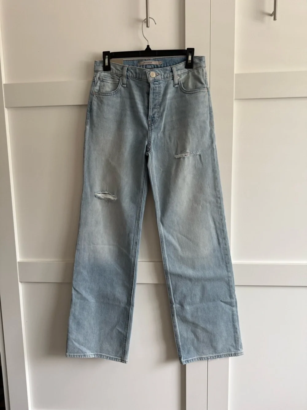 Hudson Jeans (Rosie) Pale Blue High-Rise Straight Leg Jeans Size 27 - Picture 1 of 14